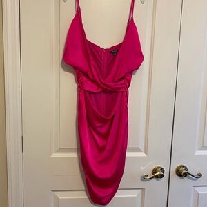 Sexy Vibrant Pink Cutout Dress